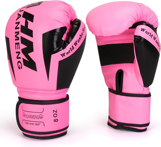 Women's & Adult Boxing Gloves: Shockproof Training Gloves for Muay Thai, Sparring, Kickboxing. Professional Quality.