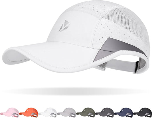 Men's & Women's Quick-Dry Lightweight Running Cap: UPF 50+, Reflective, Breathable for Sports.