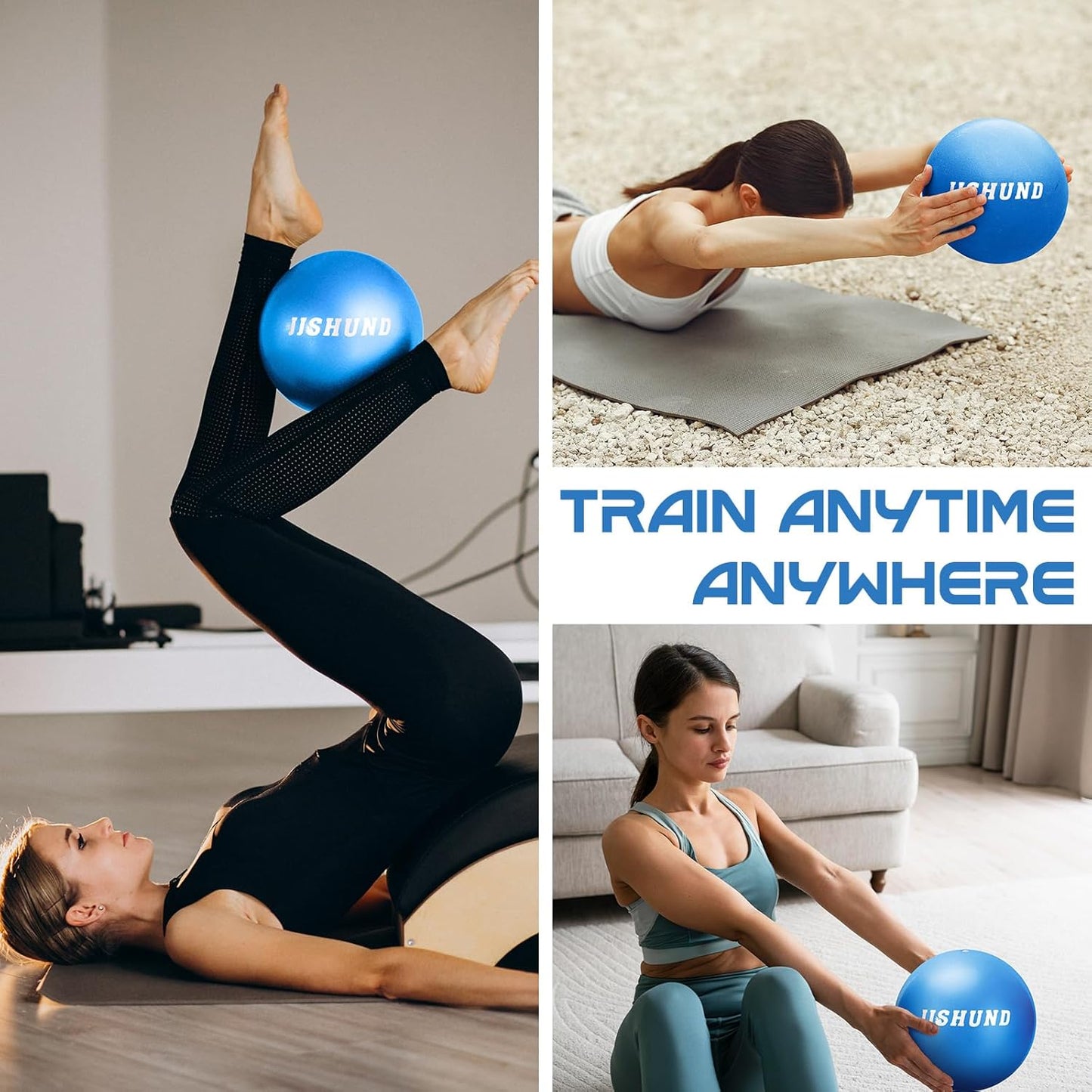 9" Pilates Ball for Yoga, Home Gym Workouts & Core Training – Includes Exercise Guide for Balance, Stability & Flexibility Development.