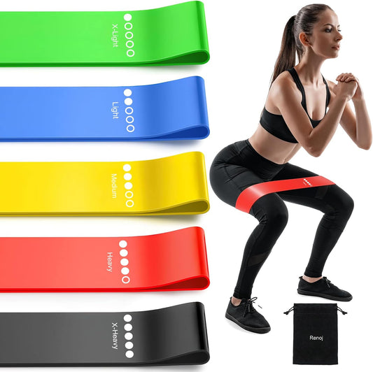 5-Piece Resistance Band Set: Ideal for Strength Training, Stretching & Home Workouts. Perfect for Women, Men, Pilates, Yoga & Physical Therapy.