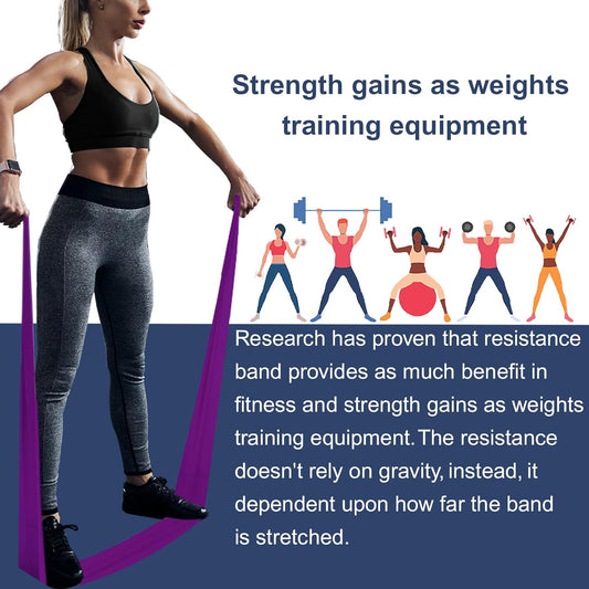 A AZURELIFE Resistance Bands,Professional Long Non-Latex Elastic Stretch Bands,Exercise Bands for Physical Therapy, Yoga, Pilates, Rehab, at-Home or The Gym Workouts, Strength Training