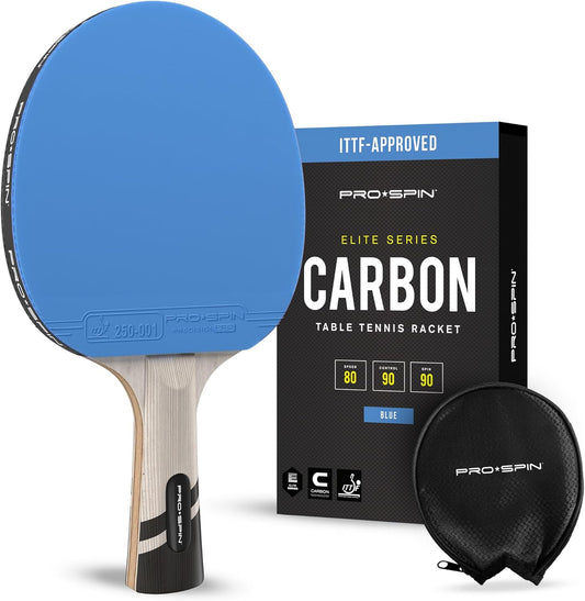 ITTF-Approved PRO-SPIN Paddles: Superior Control Table Tennis Rackets with Carbon Fiber Blade & Premium 2.0mm Rubber Sponges