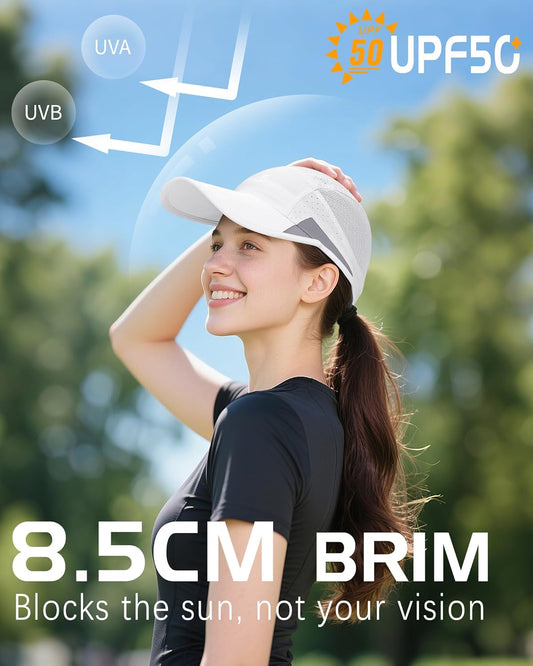 Men's & Women's Quick-Dry Lightweight Running Cap: UPF 50+, Reflective, Breathable for Sports.