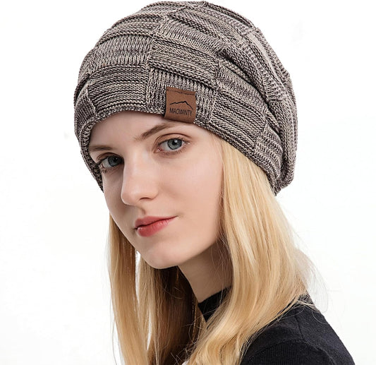 Men's & Women's Fleece-Lined Knit Beanie | Cuffed Skull Cap for Running, Cycling, Skiing - Warm Stocking Hat