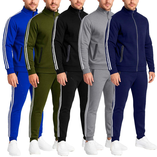 Men's Athletic Tech Fleece Tracksuit - 2-Piece Hoodie & Jogger Set (S-3XL)