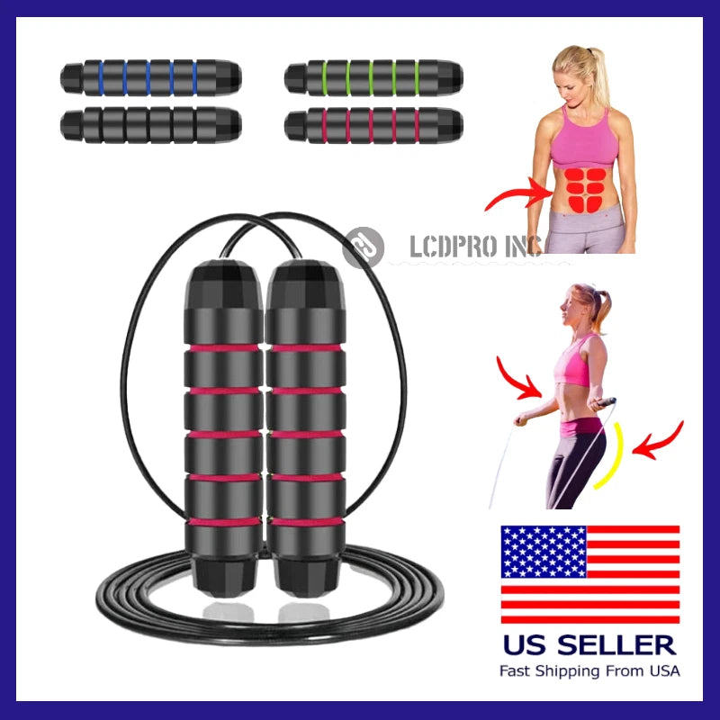 Adjustable Gym Jump Rope - Ball Bearing Speed Rope for Boxing & Aerobic Fitness