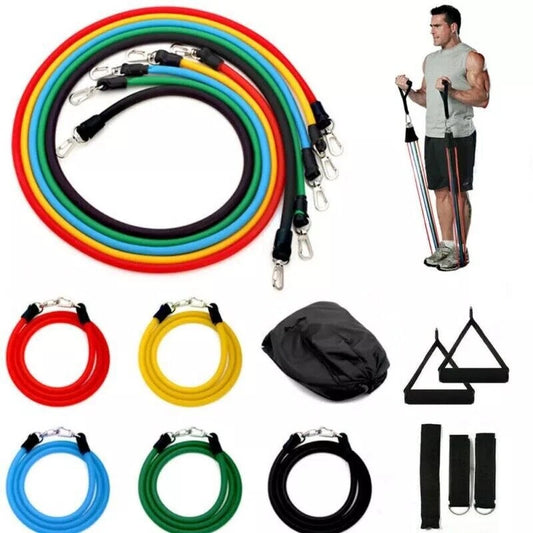 200 Characters: 11-Piece Resistance Band Set for Yoga, Pilates, Abs & Full Body Workouts