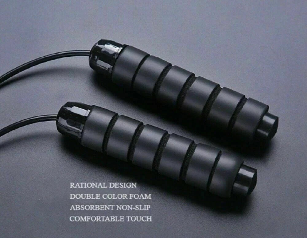 Adjustable Gym Jump Rope - Ball Bearing Speed Rope for Boxing & Aerobic Fitness